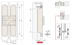 Ceam Nickel 134mm 3D Concealed Hinge 1130 | CI001130NIK000