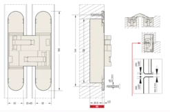 Ceam Nickel 160mm 3D Concealed Hinge 1131 | CI001131NIK00