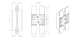 Ceam Matt Black Varnish 160mm 3D Concealed Hinge 1131 | CI001131VNO00 -Ironmongery Experts Shop 1131 tech 1 2 1.png.mst