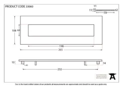 From The Anvil 252mm Polished Brass Period Letterplate | 33060 -Ironmongery Experts Shop 33060 drawing.jpg.mst