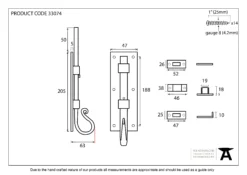 From The Anvil 8" Black Straight Shepherds Crook Door Bolt | 33074 -Ironmongery Experts Shop 33074 drawing.jpg.mst