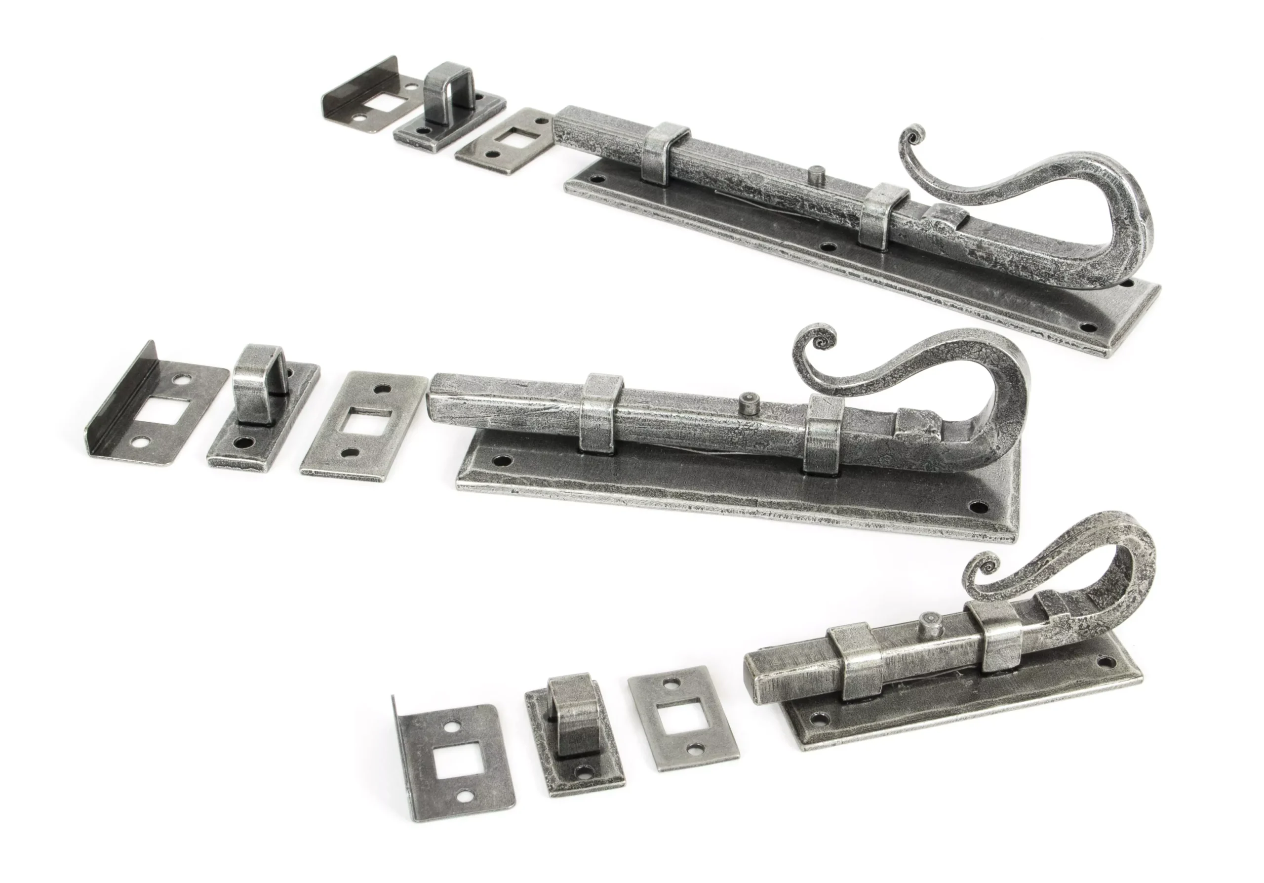 From The Anvil 4" Pewter Straight Shepherds Crook Door Bolt | 33075 5 From The Anvil 4" Pewter Straight Shepherds Crook Door Bolt | 33075 - Image 3