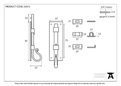 From The Anvil 4" Pewter Straight Shepherds Crook Door Bolt | 33075 12 From The Anvil 4" Pewter Straight Shepherds Crook Door Bolt | 33075 -Ironmongery Experts Shop 33075 drawing.jpg.mst