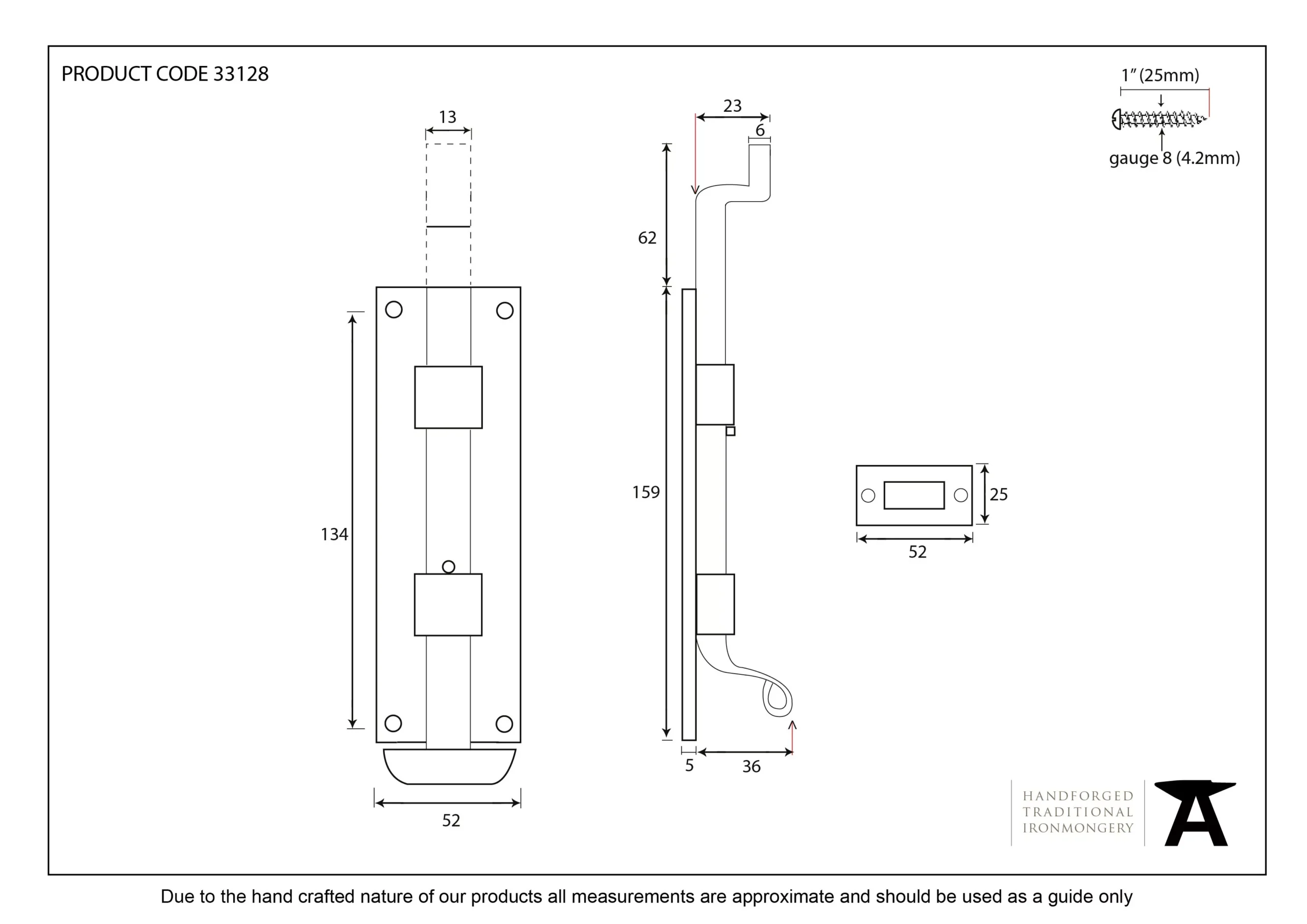 From The Anvil Black 6" (150mm) Cranked/Necked Fishtail Door Bolt | 33016 4 From The Anvil Black 6" (150mm) Cranked/Necked Fishtail Door Bolt | 33016 - Image 2