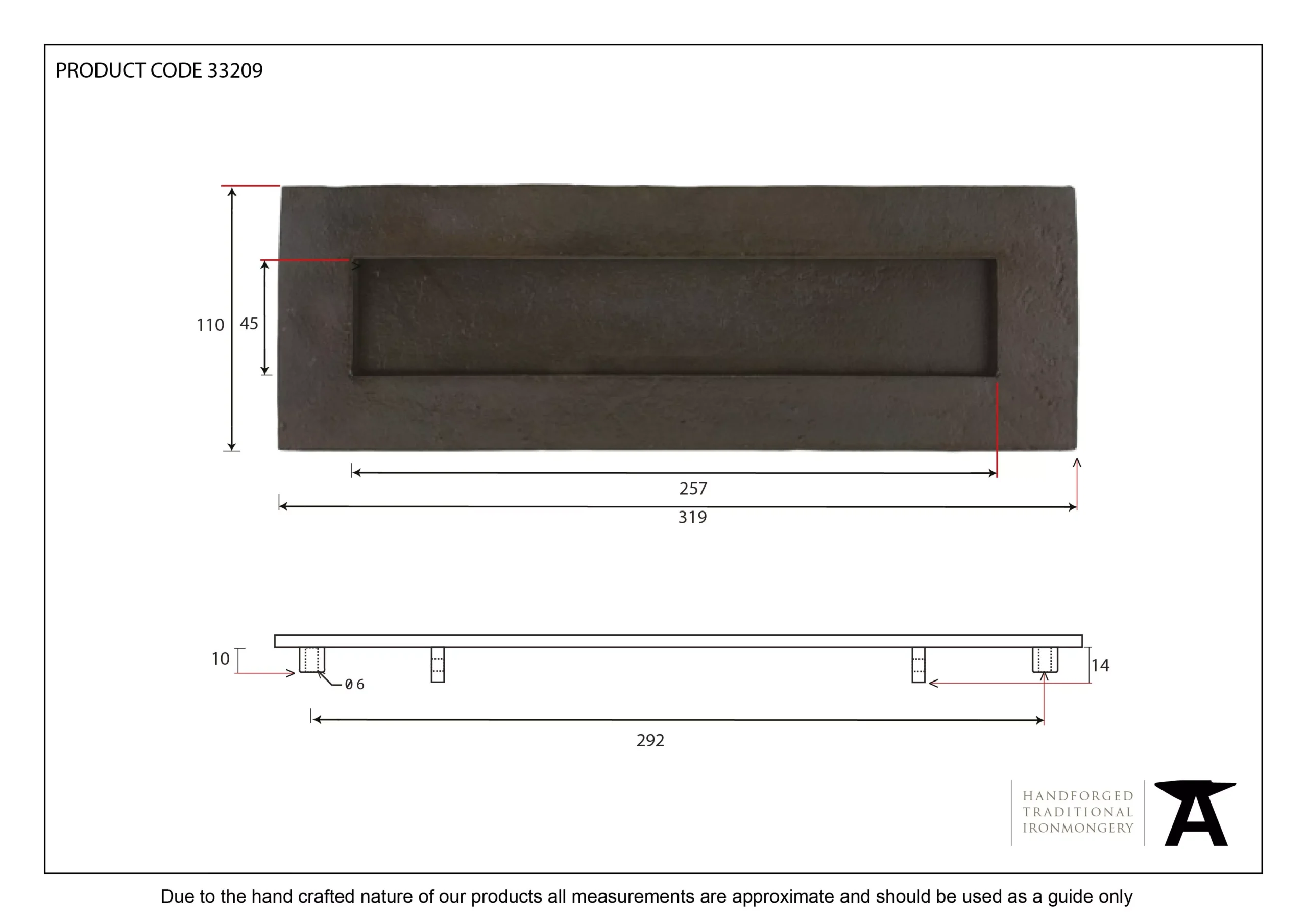 From The Anvil External Beeswax 319mm Blacksmith Letterplate | 91492 4 From The Anvil External Beeswax 319mm Blacksmith Letterplate | 91492 - Image 2