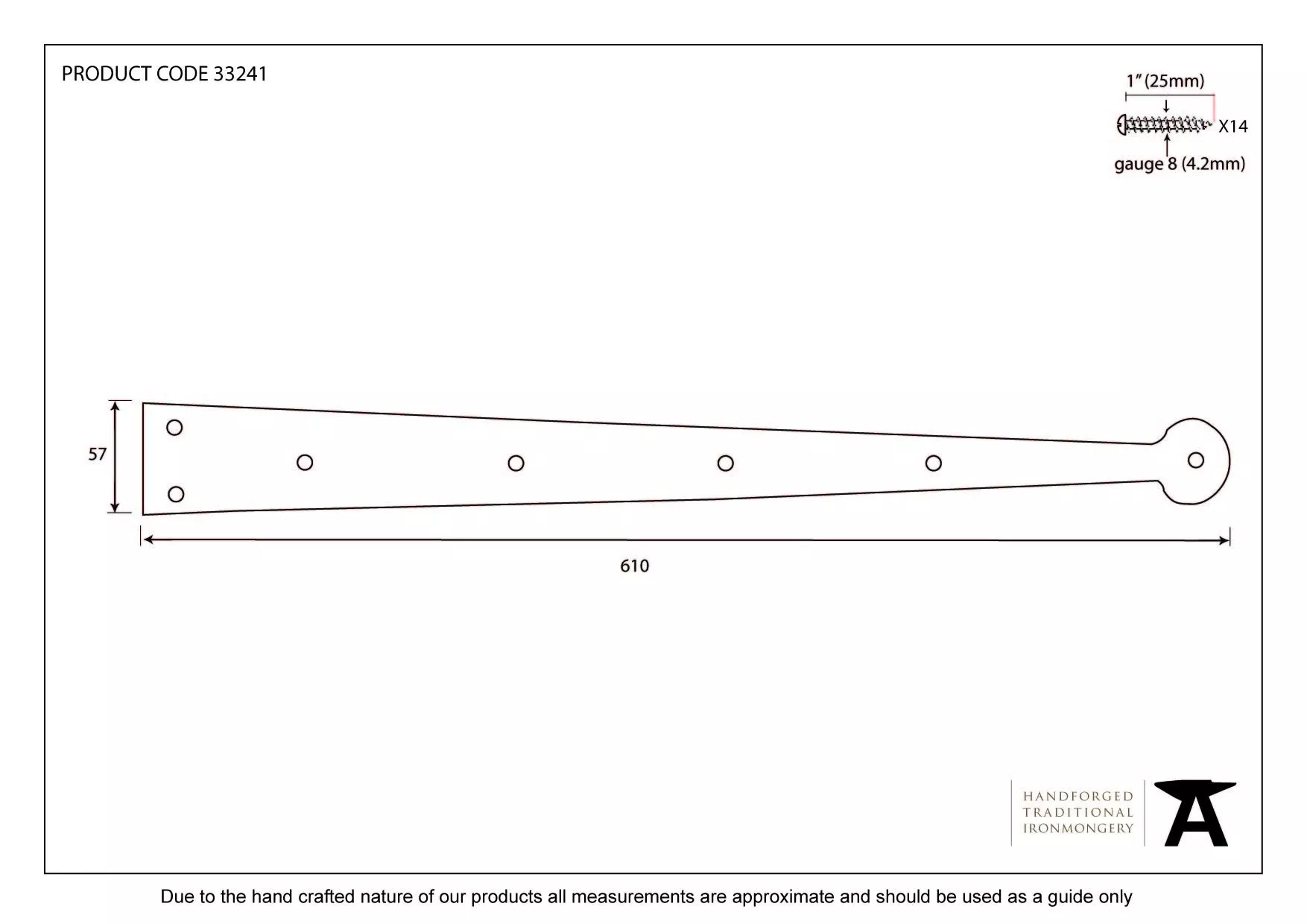 Pair From The Anvil Black 24" (610mm) Hinge Front | 33239 4 Pair From The Anvil Black 24" (610mm) Hinge Front | 33239 - Image 2