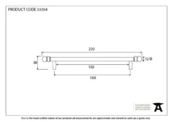 From The Anvil 220mm Beeswax Bolt Through Bar Pull Handle | 33354 10 From The Anvil 220mm Beeswax Bolt Through Bar Pull Handle | 33354 -Ironmongery Experts Shop 33354 drawing.jpg.mst