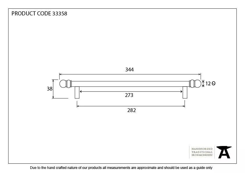 From The Anvil 344mm Black Bolt Through Bar Pull Handle | 33358 6 From The Anvil 344mm Black Bolt Through Bar Pull Handle | 33358 - Image 4