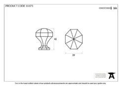 From The Anvil Black Large Octagonal Cupboard Knob | 33373 -Ironmongery Experts Shop 33373 drawing.jpg.mst