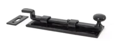 From The Anvil Black 6" (150mm) Cranked/Necked Knob Door Bolt | 33979