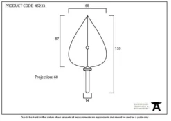 From The Anvil 139mm Pewter Shropshire Hook | 45233 -Ironmongery Experts Shop 45233 drawing.jpg.mst