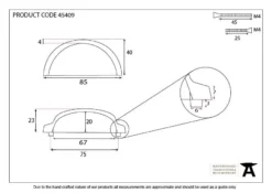From The Anvil Polished Bronze Regency Concealed Drawer Pull | 45409 -Ironmongery Experts Shop 45409 drawing.jpg.mst