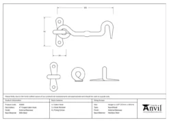 From The Anvil 4" (106mm) External Beeswax Forged Cabin Hook | 45603 -Ironmongery Experts Shop 45603 tech.png.mst