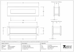 From The Anvil External Beeswax Traditional Letterbox | 46419 -Ironmongery Experts Shop 46419 drawing s.jpg.mst