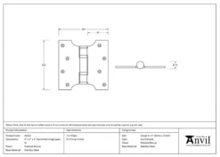 Pair From The Anvil Polished Bronze 4x2x4" Parliament Hinge | 46522 8 Pair From The Anvil Polished Bronze 4x2x4" Parliament Hinge | 46522 -Ironmongery Experts Shop 46522 tech.png.mst