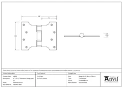Pair From The Anvil Polished Bronze 4x3x5" Parliament Hinge | 46523 8 Pair From The Anvil Polished Bronze 4x3x5" Parliament Hinge | 46523 -Ironmongery Experts Shop 46523 tech.png.mst