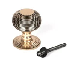 Polished Bronze Beehive Centre Door Knob | 46658 -Ironmongery Experts Shop 46658 1 s.jpg.mst