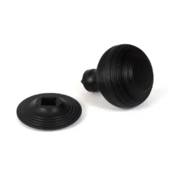 Matt Black Beehive Centre Door Knob | 46660 -Ironmongery Experts Shop 46660 3 l.jpg.mst