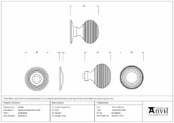 Matt Black Beehive Centre Door Knob | 46660 -Ironmongery Experts Shop 46660 drawing s.jpg.mst