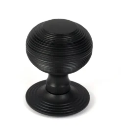 Matt Black Beehive Centre Door Knob | 46660