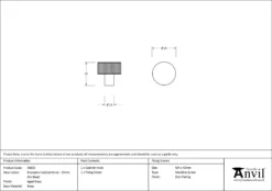 Anvil Aged Brass Brompton 25mm Cabinet Knob| 46815 -Ironmongery Experts Shop 46815 drawing.jpg.mst