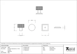 Anvil Aged Brass Brompton 25mm Cabinet Knob (Square) | 46817 -Ironmongery Experts Shop 46817 drawing.jpg.mst