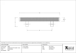 Polished Brass 156mm Full Knurled Brompton Small Pull Handle | 46852 -Ironmongery Experts Shop 46852 drawing.jpg.mst