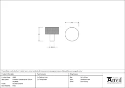 Anvil Polished Chrome Brompton 32mm Cabinet Knob| 46859 -Ironmongery Experts Shop 46859 drawing.jpg.mst