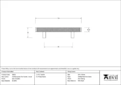 Satin SS 156mm Full Knurled Small Brompton Pull Handle | 46921 -Ironmongery Experts Shop 46921 drawing.jpg.mst