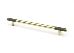Aged Brass 284mm Half Knurled Brompton Large Pull Handle | 46926 -Ironmongery Experts Shop 46926 main s.jpg.mst
