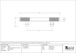 Polished Nickel 156mm Half Knurled Brompton Small Pull Handle | 46930 -Ironmongery Experts Shop 46930 drawing.jpg.mst
