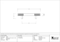 Aged Bronze 156mm Half Knurled Brompton Small Pull Handle | 46933 -Ironmongery Experts Shop 46933 drawing 2.jpg.mst
