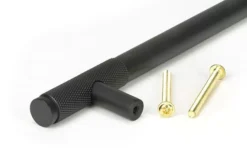 Matt Black 284mm Half Knurled Brompton Large Pull Handle | 46944 -Ironmongery Experts Shop 46944 3 s.jpg.mst