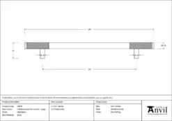 Matt Black 284mm Half Knurled Brompton Large Pull Handle | 46944 -Ironmongery Experts Shop 46944 drawing.jpg.mst