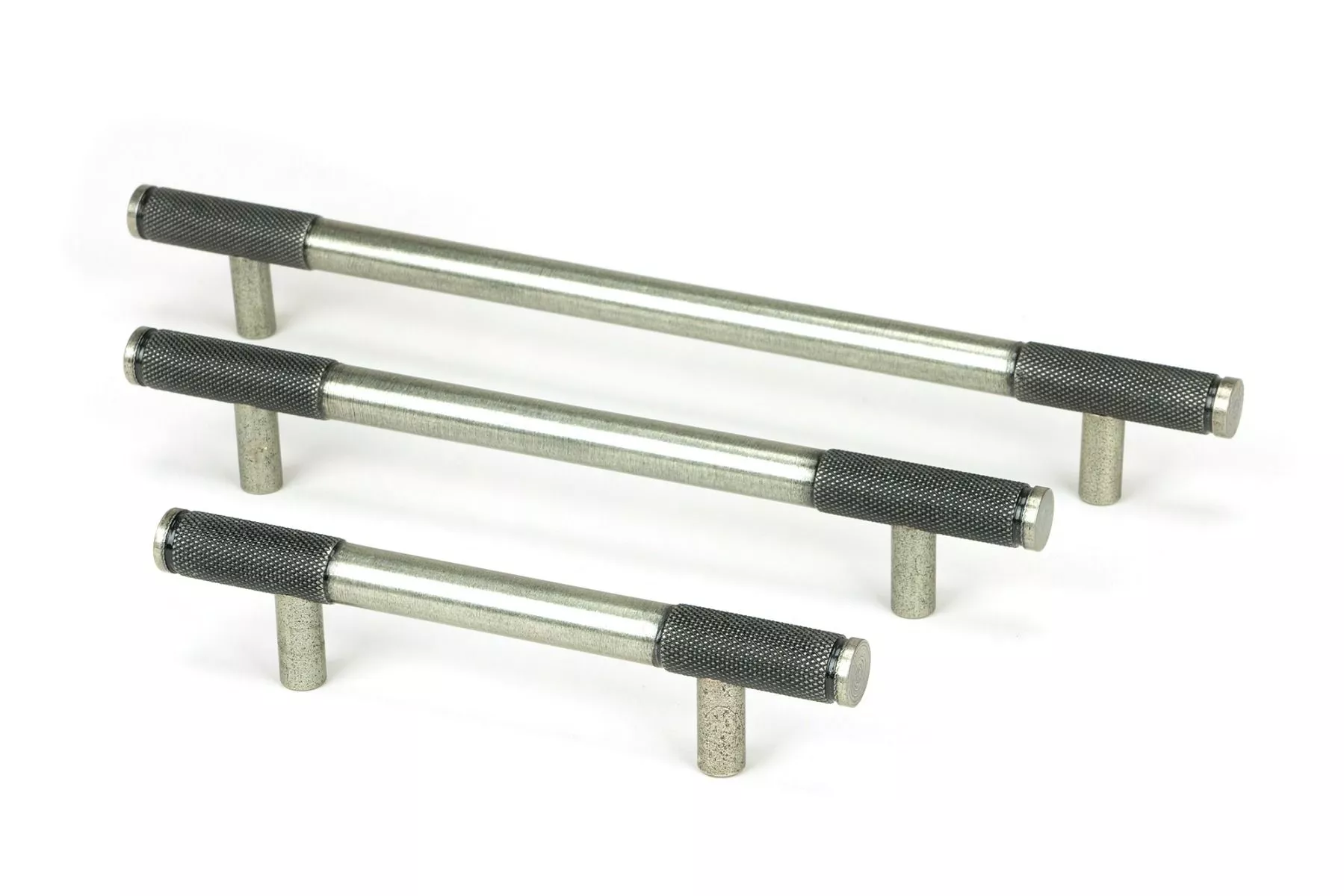 Pewter 220mm Half Knurled Brompton Medium Pull Handle | 46946 7 Pewter 220mm Half Knurled Brompton Medium Pull Handle | 46946 - Image 5