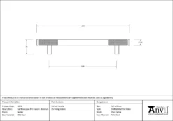 Pewter 220mm Half Knurled Brompton Medium Pull Handle | 46946 14 Pewter 220mm Half Knurled Brompton Medium Pull Handle | 46946 -Ironmongery Experts Shop 46946 drawing.jpg.mst
