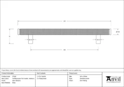 Satin Chrome 220mm Full Knurled Brompton Medium Pull Handle | 47139 -Ironmongery Experts Shop 47139 drawing.jpg.mst