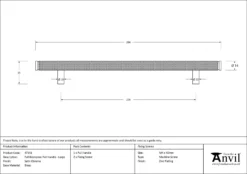 Satin Chrome 284mm Full Knurled Brompton Large Pull Handle | 47143 -Ironmongery Experts Shop 47143 drawing.jpg.mst