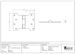 Pair From The Anvil Aged Brass 4x3x5" Parliament Hinge | 49552 -Ironmongery Experts Shop 49552 tech.png.mst