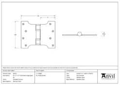 Pair From The Anvil Polished Chrome 4x3x5" Parliament Hinge | 49558 -Ironmongery Experts Shop 49558 tech.png.mst