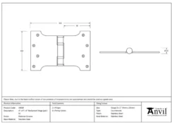 Pair From The Anvil Polished Chrome 4x4x6" Parliament Hinge | 49559 8 Pair From The Anvil Polished Chrome 4x4x6" Parliament Hinge | 49559 -Ironmongery Experts Shop 49559 tech.png.mst