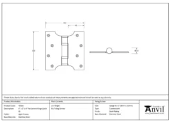 Pair From The Anvil Aged Bronze 4x2x4" Parliament Hinge | 49560 8 Pair From The Anvil Aged Bronze 4x2x4" Parliament Hinge | 49560 -Ironmongery Experts Shop 49560 tech.png.mst