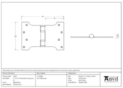 Pair From The Anvil Aged Bronze 4x4x6" Parliament Hinge | 49562 -Ironmongery Experts Shop 49562 tech.png.mst