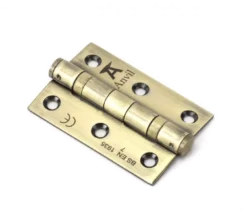 Pair Anvil Aged Brass 3" (76mm) Ball Bearing Butt Hinge | 49569