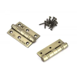Pair Anvil Aged Brass 3" (76mm) Ball Bearing Butt Hinge | 49569 -Ironmongery Experts Shop 49569 1.png.mst