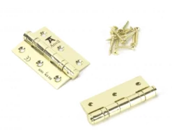 Pair Anvil Polished Brass 3" (76mm) Ball Bearing Butt Hinge | 49572 -Ironmongery Experts Shop 49572 1.png.mst