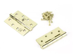 Pair Anvil Polished Brass 4" (102mm) Ball Bearing Butt Hinge | 49573 -Ironmongery Experts Shop 49573 1.png.mst