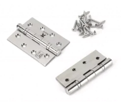 Pair Anvil Polished Stainless Steel 4" (102mm) Ball Bearing Butt Hinge | 49574 -Ironmongery Experts Shop 49574 1.png.mst