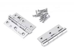 Pair Anvil Polished Chrome 3" (76mm) Ball Bearing Butt Hinge | 49575 -Ironmongery Experts Shop 49575 1.png.mst