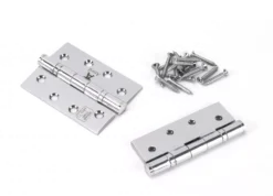 Pair Anvil Polished Chrome 4" (102mm) Ball Bearing Butt Hinge | 49576 -Ironmongery Experts Shop 49576 1.png.mst